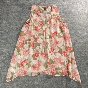 Tommy Bahama Womens‎ Mulitcolor Sheer Sleeveless Bell Hem Blouse Size MD